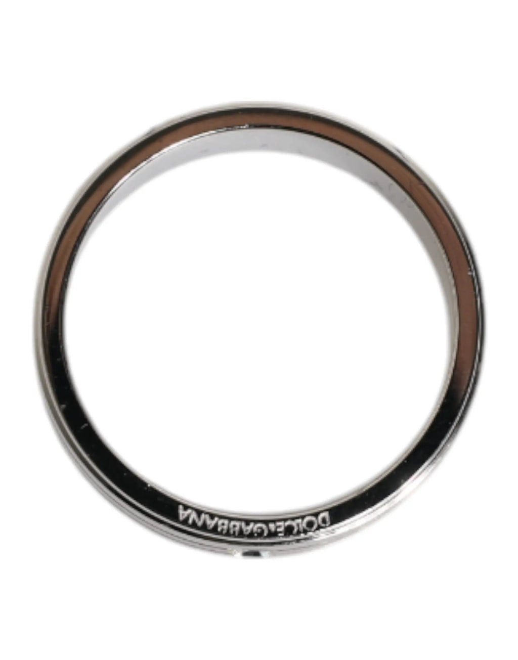 Bague Dolce &amp; Gabbana en laiton argenté avec cristal transparent et logo DG