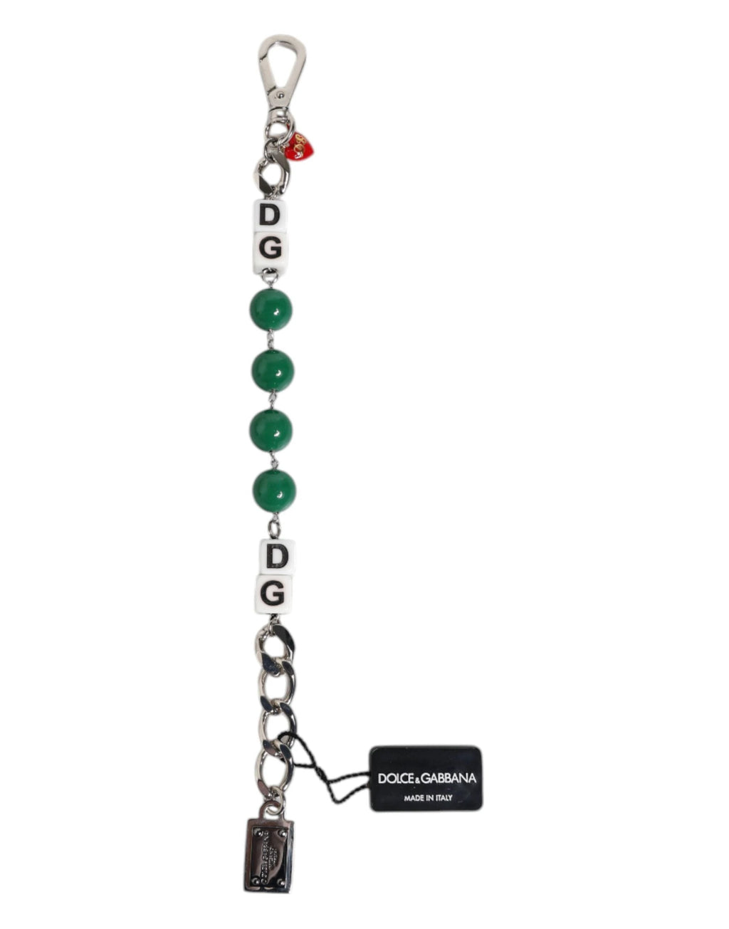 Dolce & Gabbana Silver Tone Brass Bead Dice Logo Embellish Charm Bracelet by Dolce & Gabbana