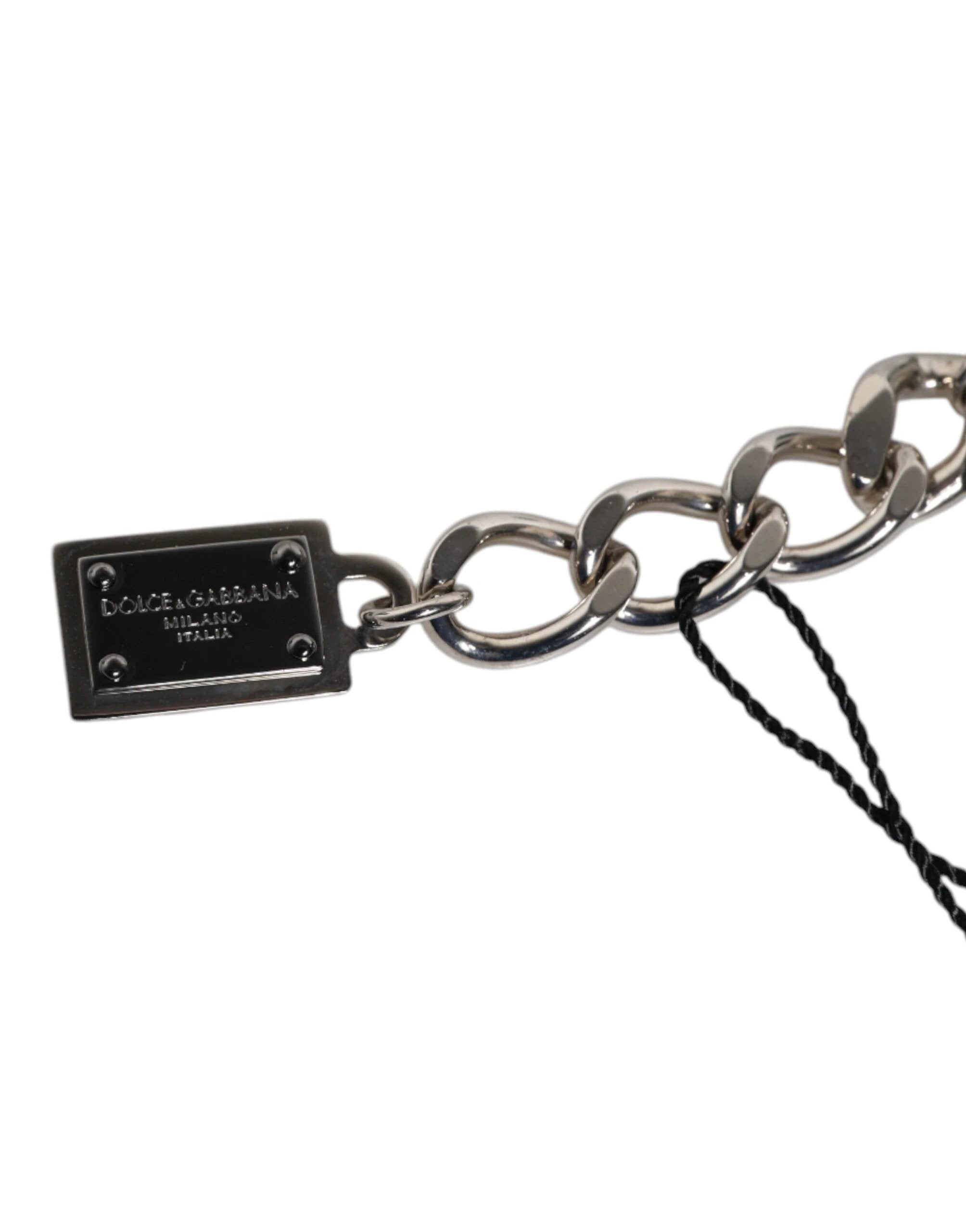 Dolce & Gabbana Silver Tone Brass Bead Dice Logo Embellish Charm Bracelet by Dolce & Gabbana