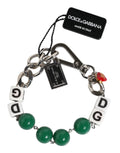 Dolce & Gabbana Silver Tone Brass Bead Dice Logo Embellish Charm Bracelet by Dolce & Gabbana