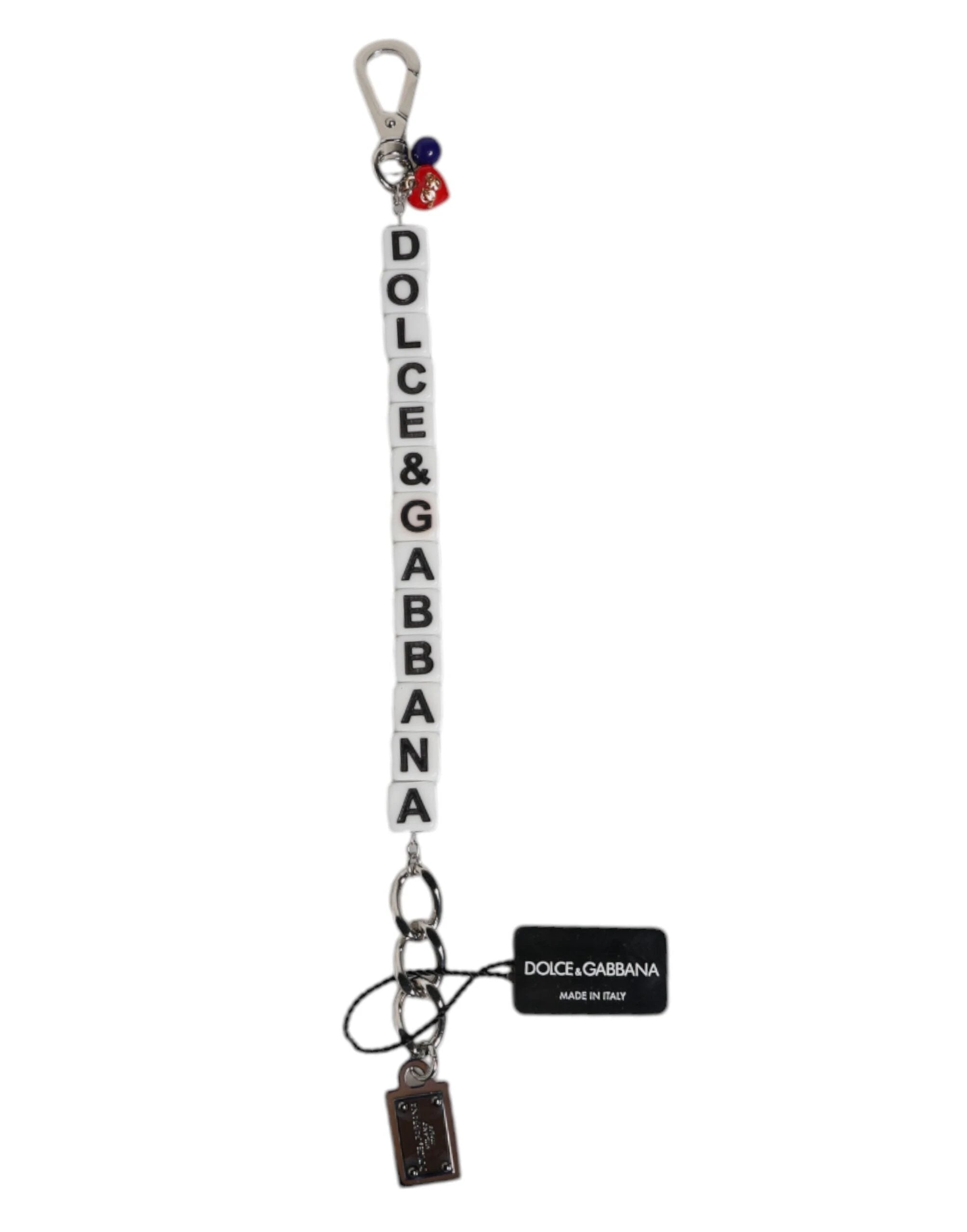 Dolce & Gabbana Silver Brass Chain Dice Logo Embellished Charm Bracelet by Dolce & Gabbana
