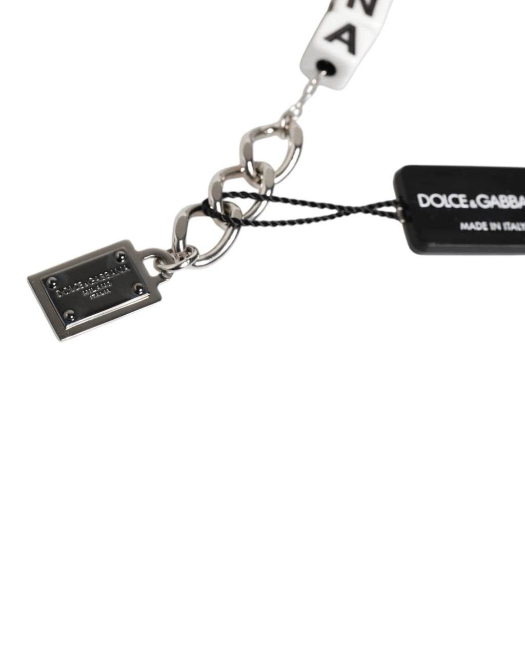 Dolce & Gabbana Silver Brass Chain Dice Logo Embellished Charm Bracelet by Dolce & Gabbana