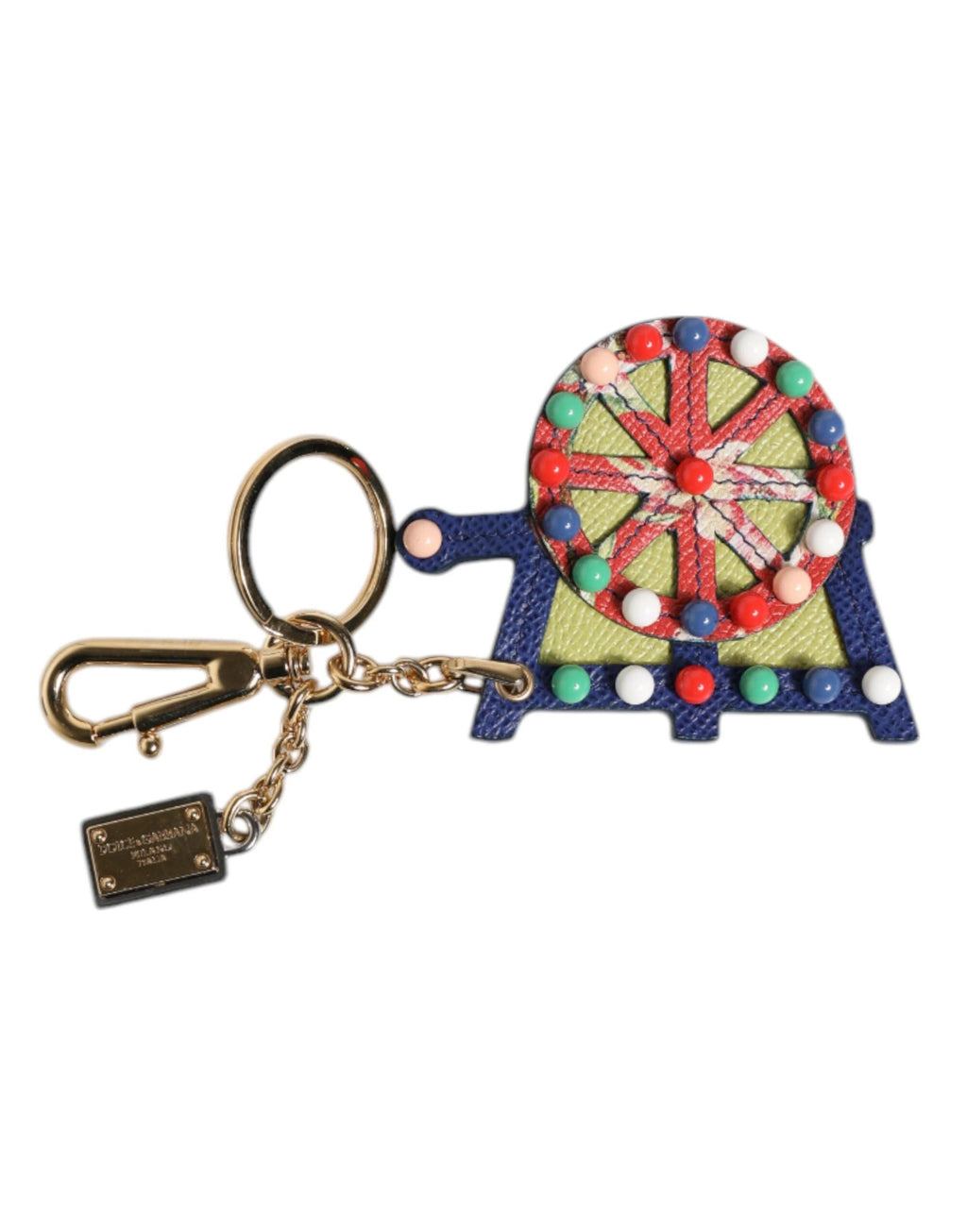 Dolce & Gabbana Multicolor Gold Tone Carretto Keychain Keyring by Dolce & Gabbana