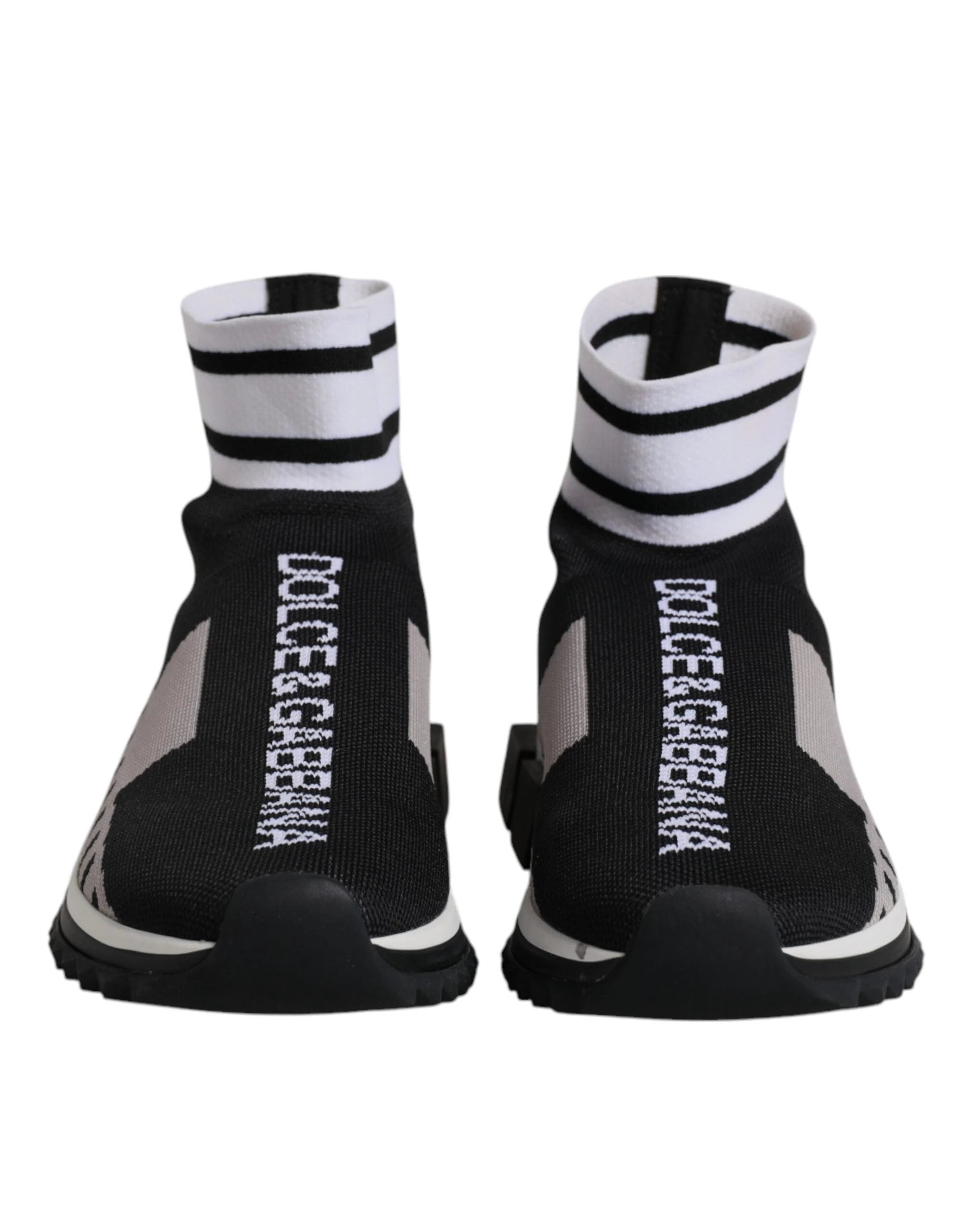Dolce & Gabbana Black Gray Sorrento Socks Women Sneakers Shoes by Dolce & Gabbana