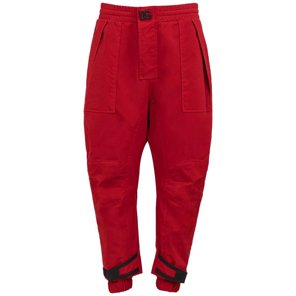Dolce & Gabbana Red Polyamide Athletic Pants by Dolce & Gabbana