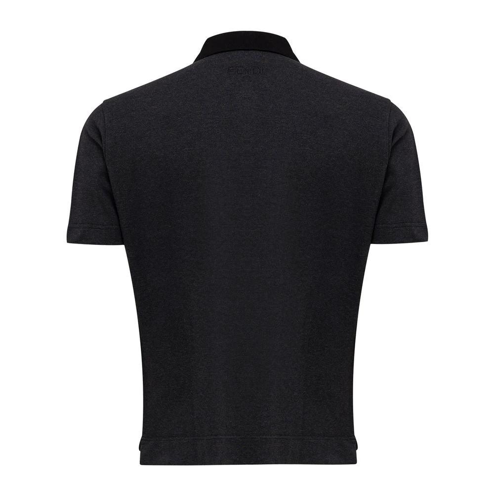 Fendi Black Cotton Polo Shirt by Fendi