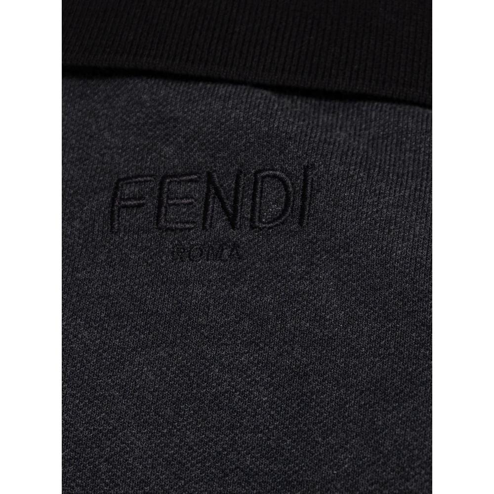 Fendi Black Cotton Polo Shirt by Fendi