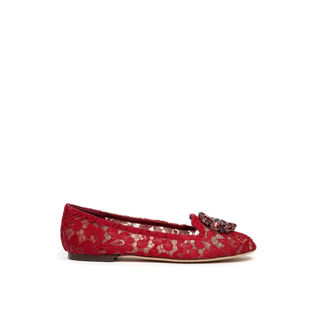 Dolce & Gabbana Red Viscose Ballet Flats by Dolce & Gabbana