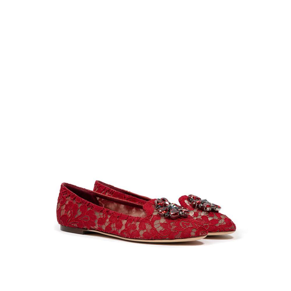 Dolce & Gabbana Red Viscose Ballet Flats by Dolce & Gabbana