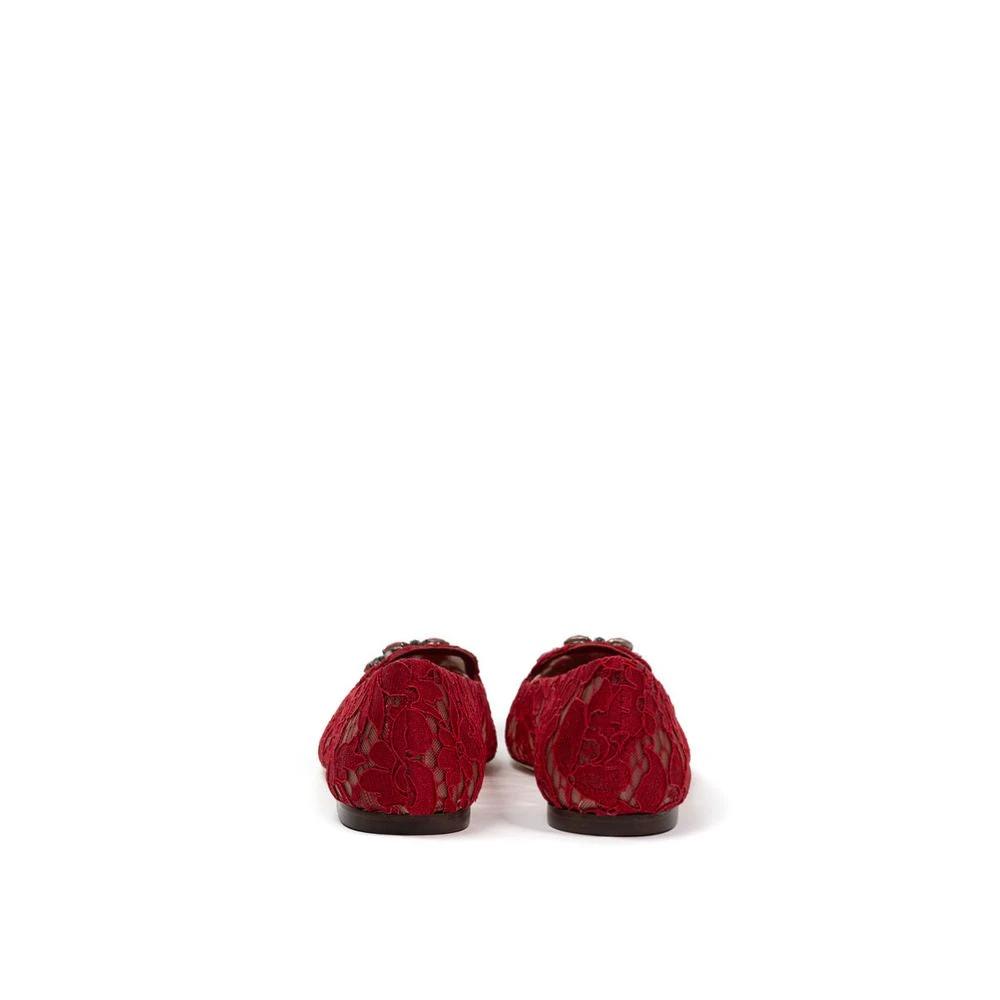 Dolce & Gabbana Red Viscose Ballet Flats by Dolce & Gabbana