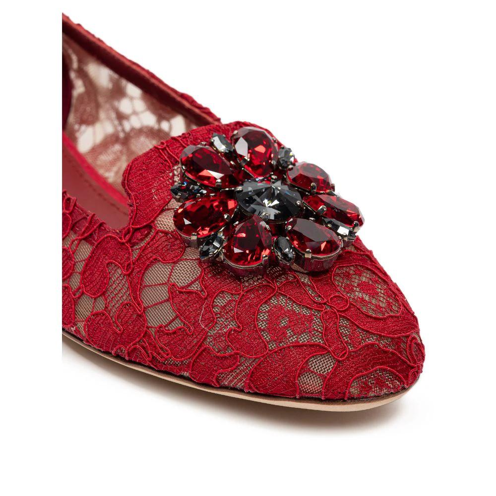 Dolce & Gabbana Red Viscose Ballet Flats by Dolce & Gabbana