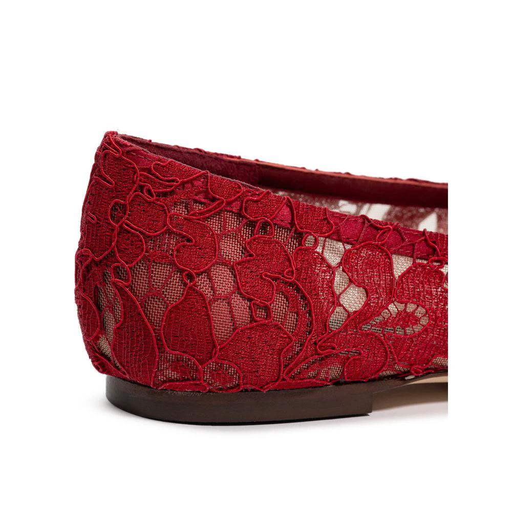 Dolce & Gabbana Red Viscose Ballet Flats by Dolce & Gabbana