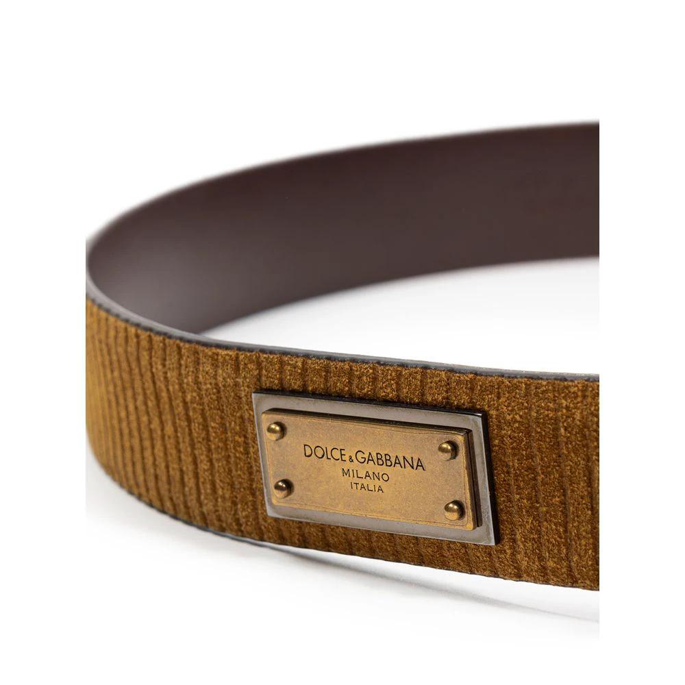 Dolce & Gabbana Brown Leather Regular Belt by Dolce & Gabbana