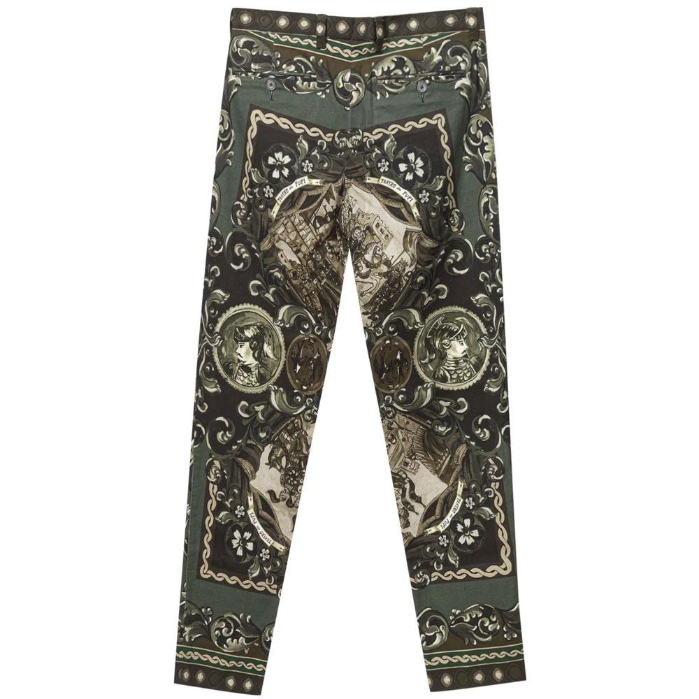 Dolce & Gabbana Green Cotton Casual Pants by Dolce & Gabbana