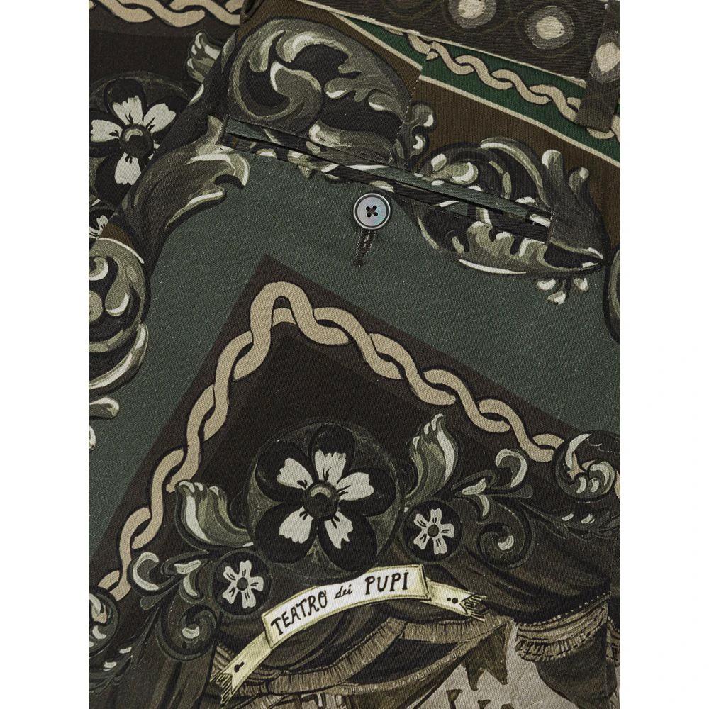 Dolce & Gabbana Green Cotton Casual Pants by Dolce & Gabbana