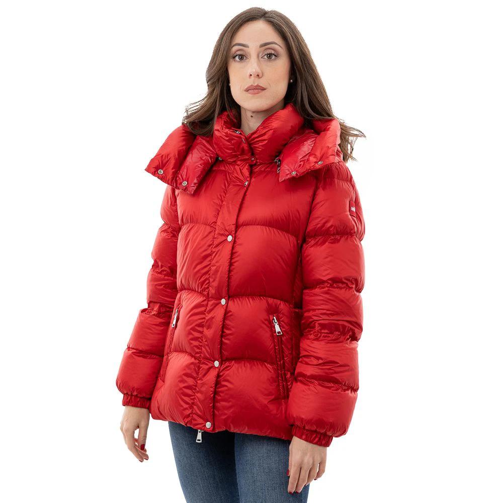 Ajouter une veste longue rouge en polyamide