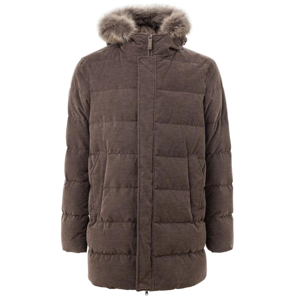 Herno Brown Cotton Bomber by Herno