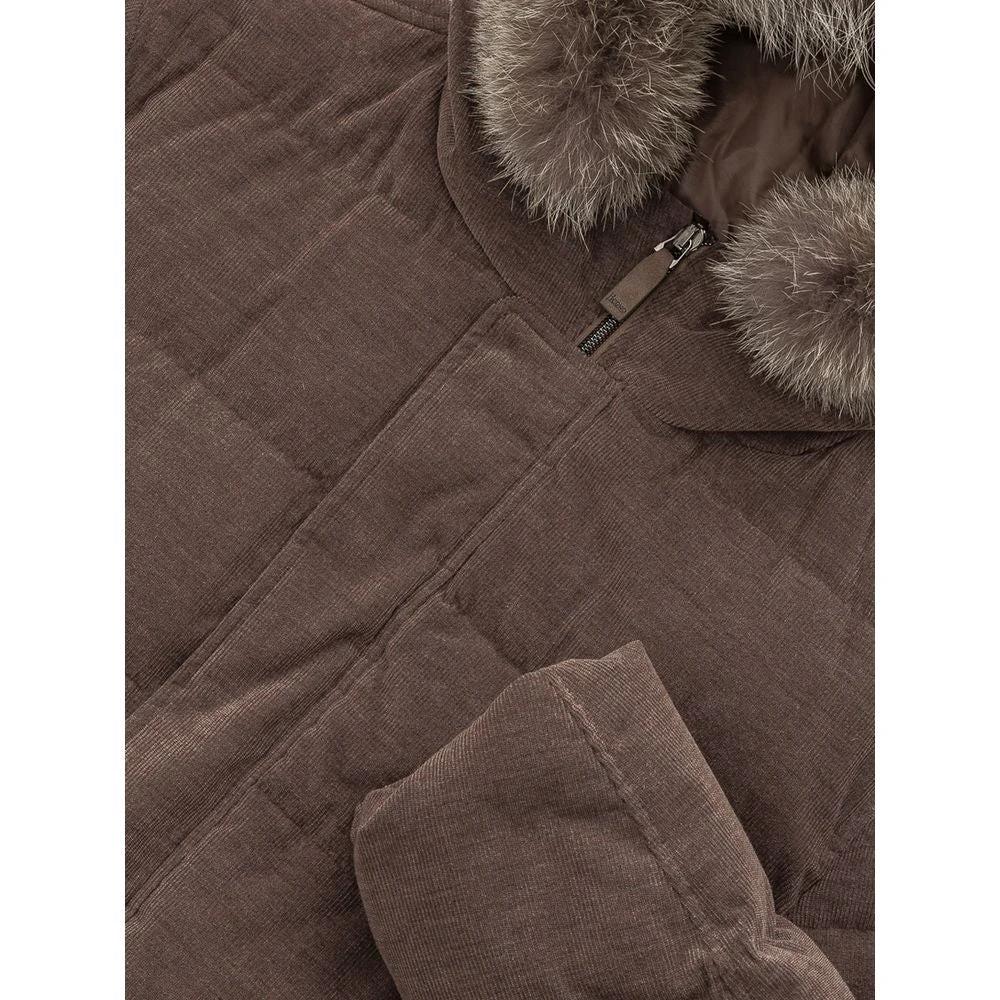 Herno Brown Cotton Bomber by Herno