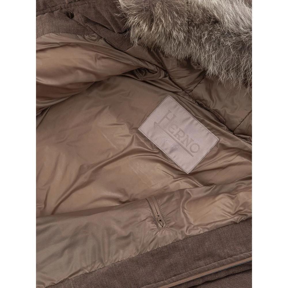 Herno Brown Cotton Bomber by Herno