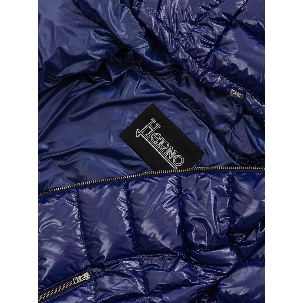 Herno Blue Polyamide Coat by Herno