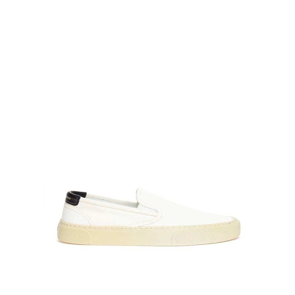 Saint Laurent White Cotton Low Top Sneakers by Saint Laurent