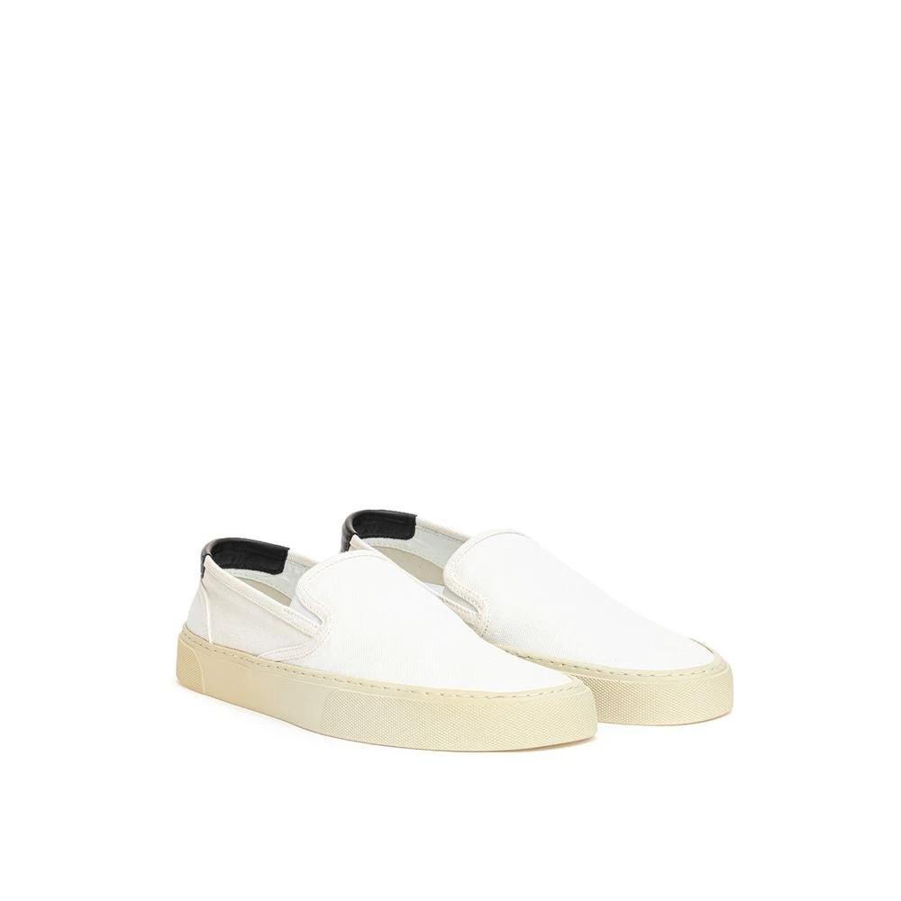 Saint Laurent White Cotton Low Top Sneakers by Saint Laurent