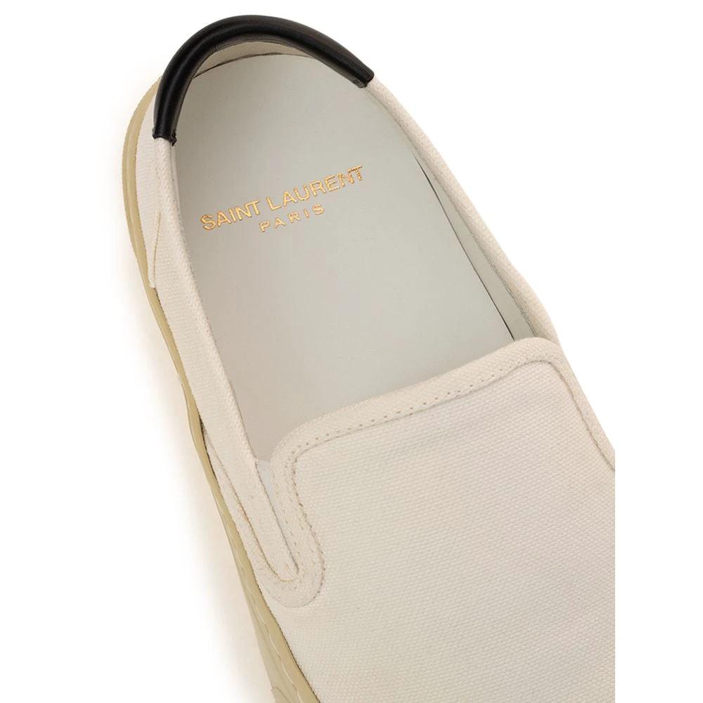 Saint Laurent White Cotton Low Top Sneakers by Saint Laurent