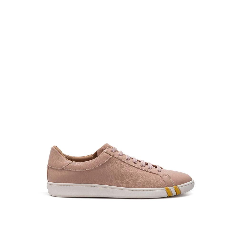 Bally Pink Fabric And Leather Low Top Sneakers by Bally