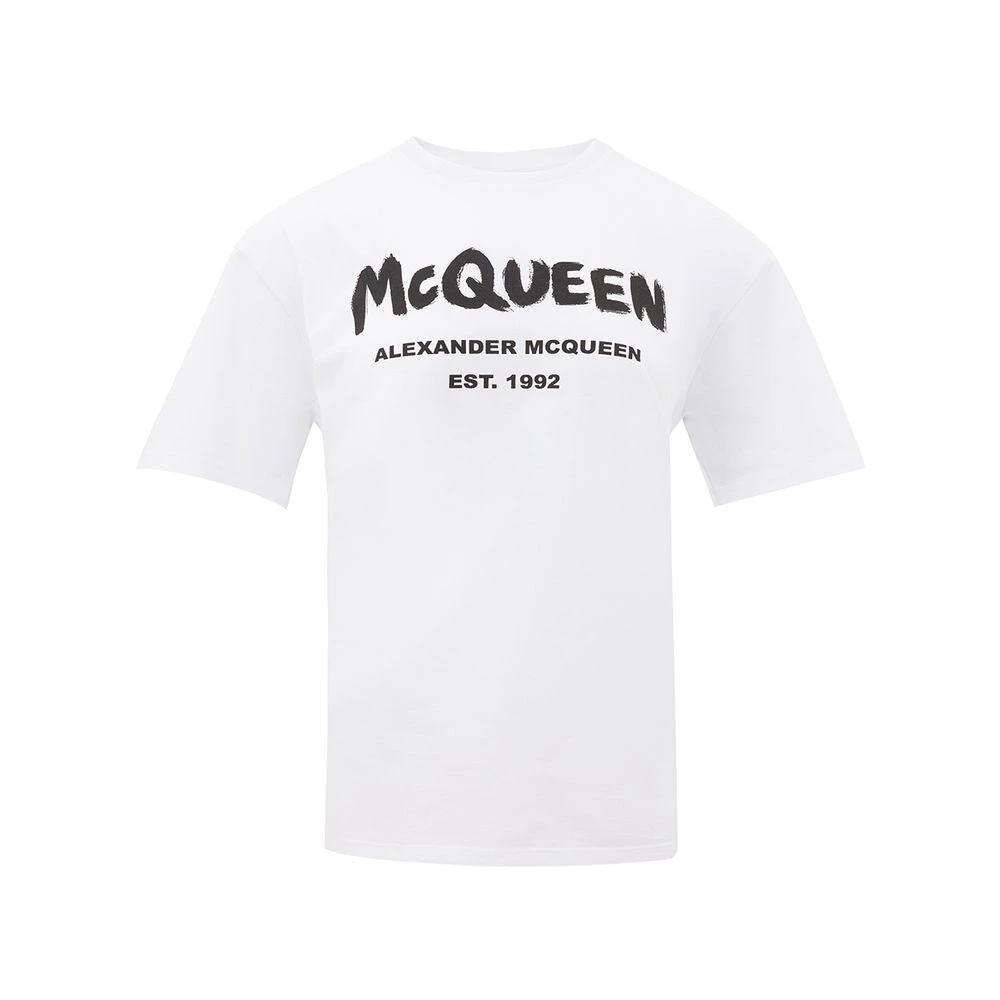 Alexander McQueen White Cotton T-Shirt by Alexander McQueen