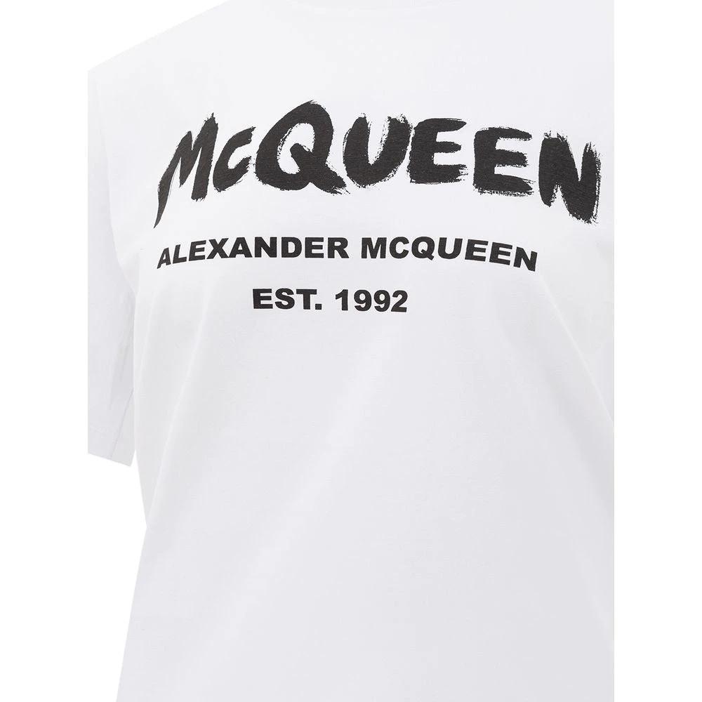 Alexander McQueen White Cotton T-Shirt by Alexander McQueen