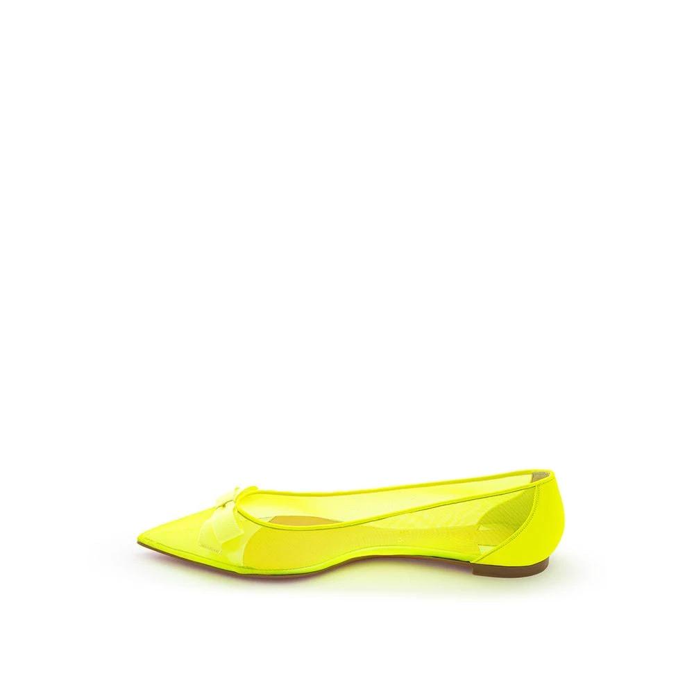 Christian Louboutin Yellow Mesh Ballet Flats by Christian Louboutin