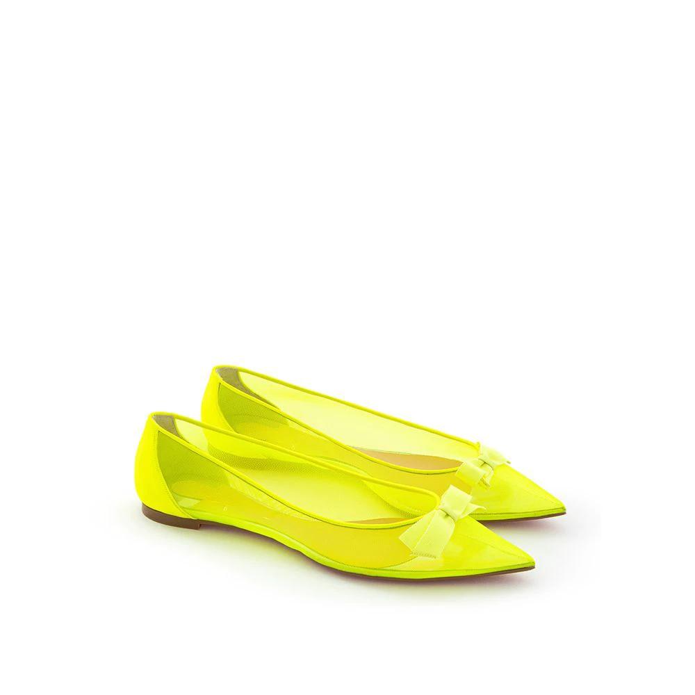 Christian Louboutin Yellow Mesh Ballet Flats by Christian Louboutin