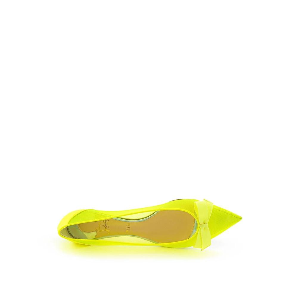 Christian Louboutin Yellow Mesh Ballet Flats by Christian Louboutin