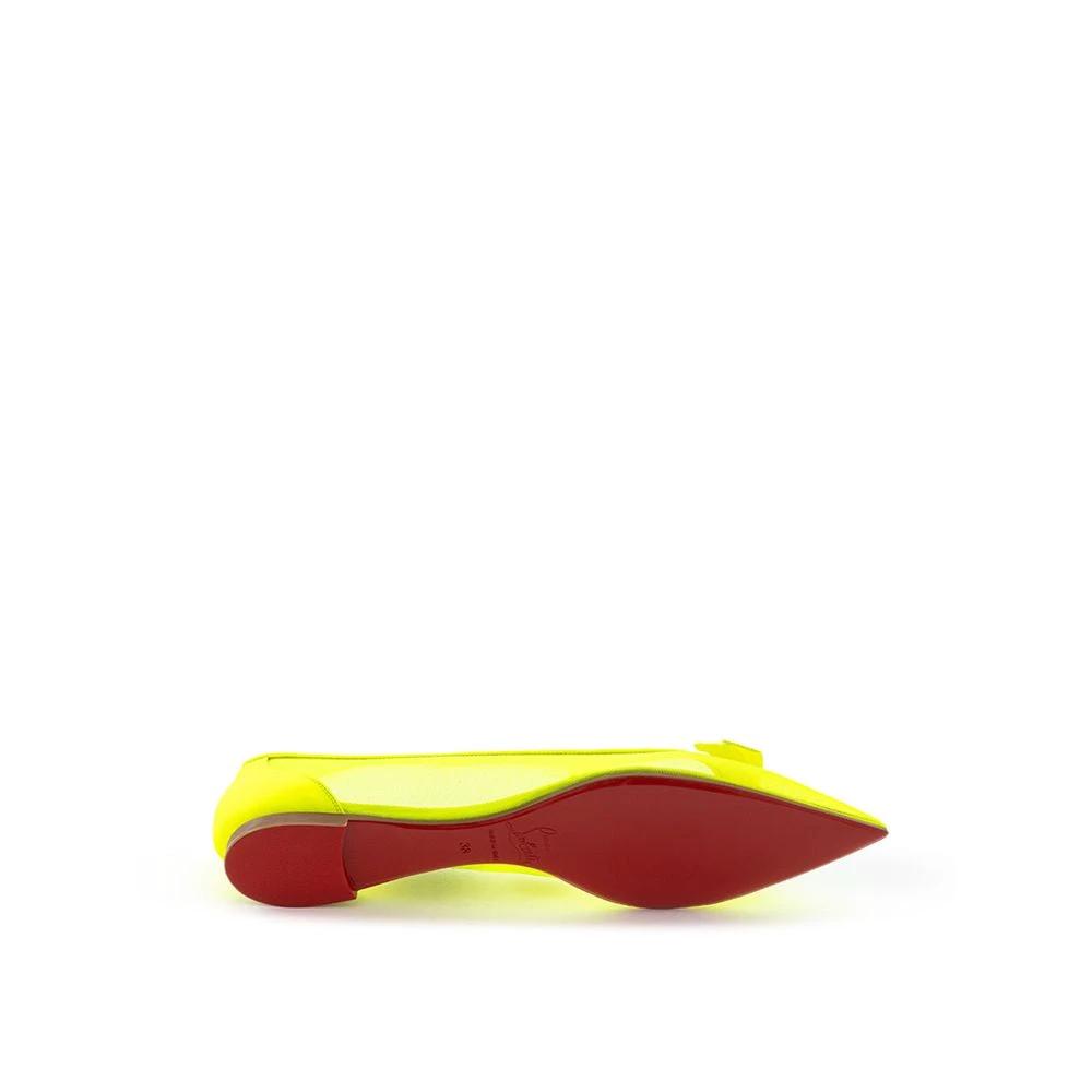 Christian Louboutin Yellow Mesh Ballet Flats by Christian Louboutin