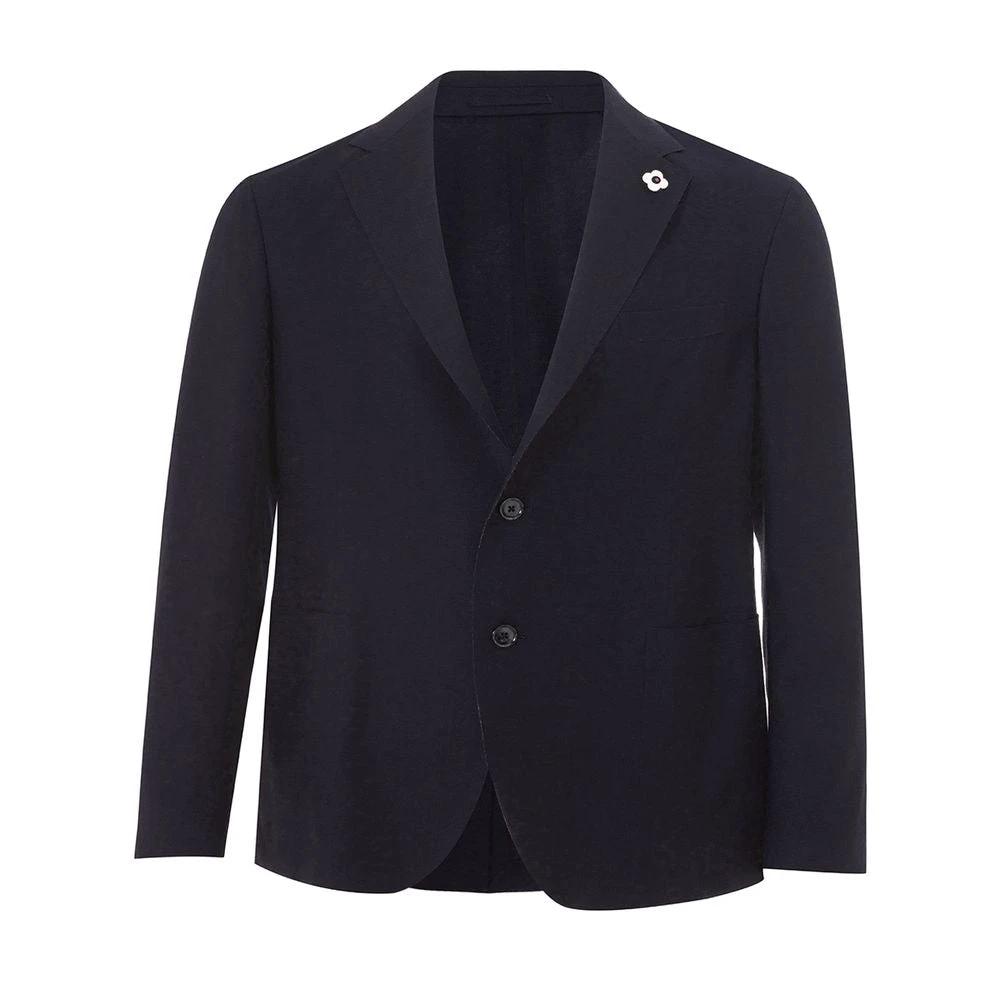 Lardini Blue Cotton Blazer by Lardini