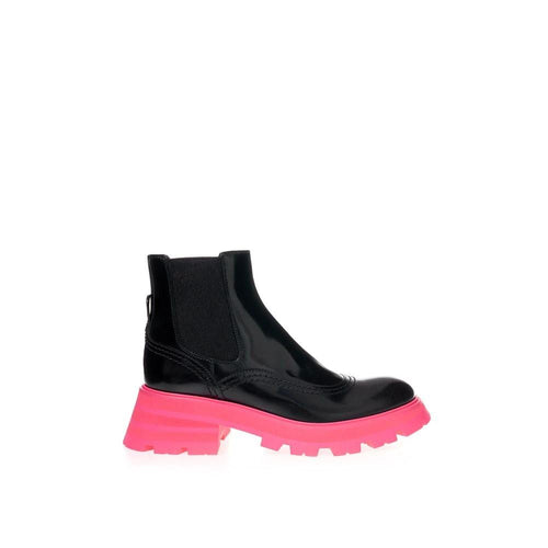 Alexander McQueen Black Leather Chelsea Boots by Alexander McQueen
