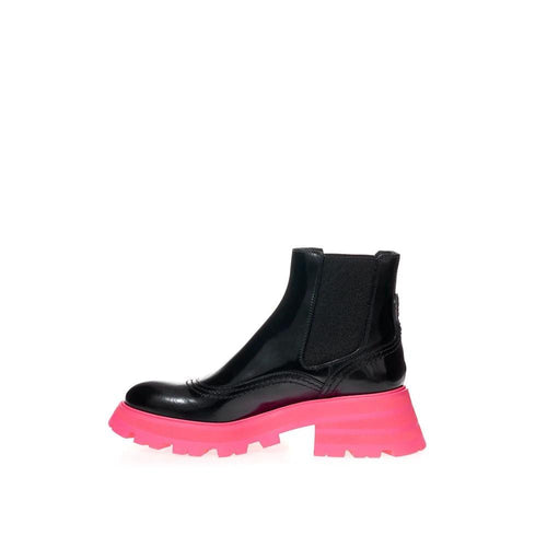 Alexander McQueen Black Leather Chelsea Boots by Alexander McQueen
