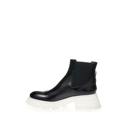 Alexander McQueen Black Leather Chelsea Boots by Alexander McQueen