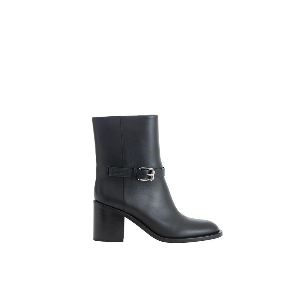 Burberry Black Leather Ankle Boots by Burberry