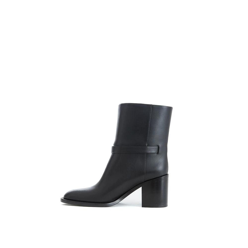 Burberry Black Leather Ankle Boots by Burberry