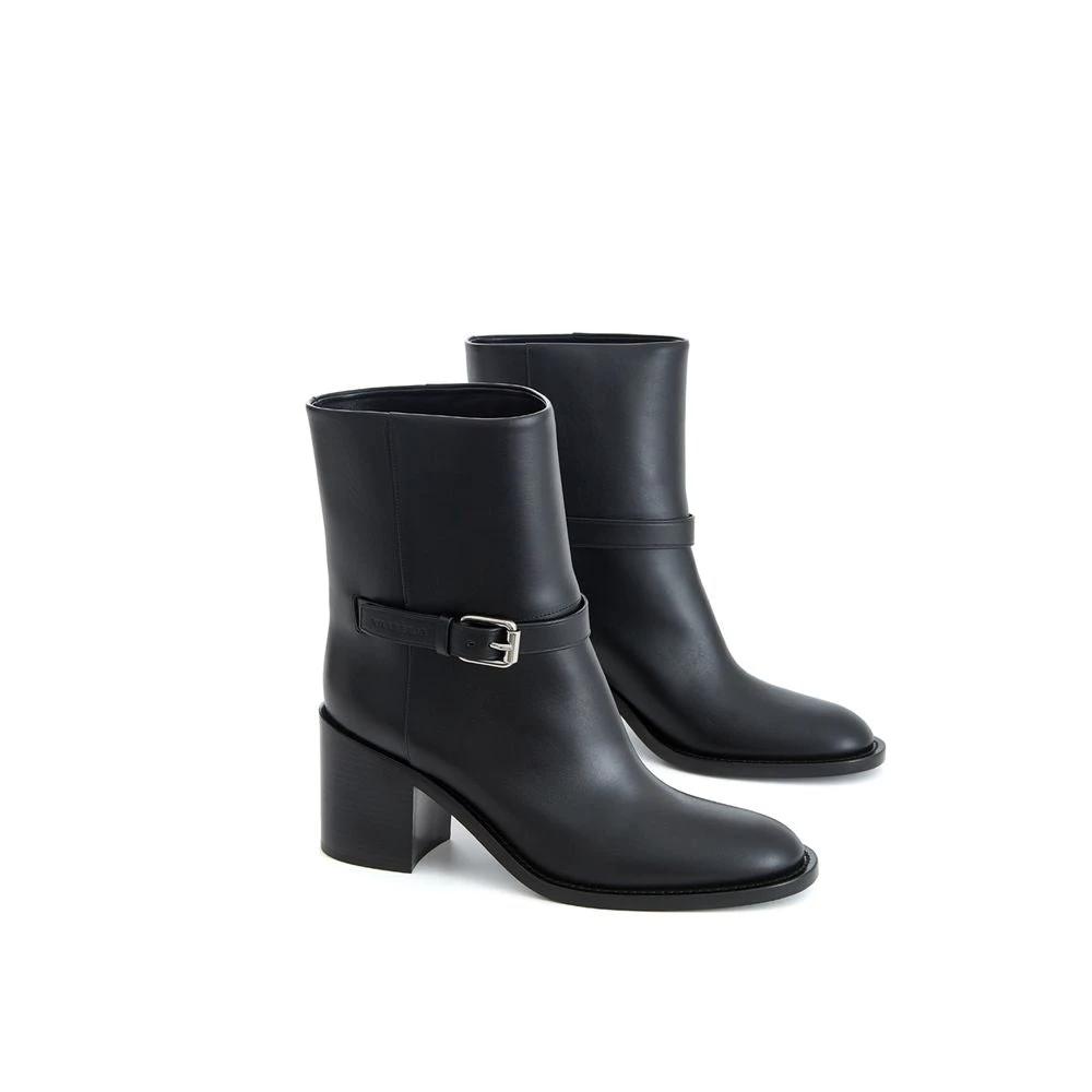 Burberry Black Leather Ankle Boots by Burberry
