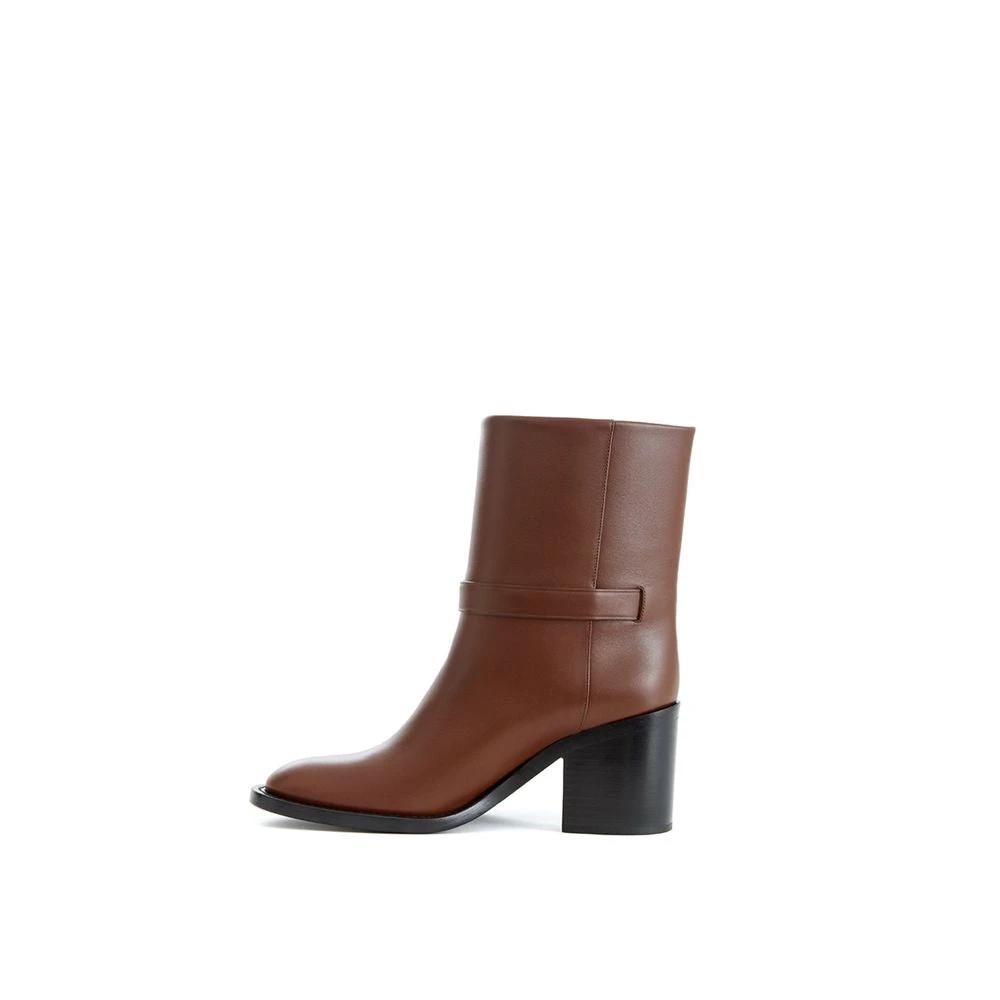 Burberry Brown Leather Ankle Boots by Burberry