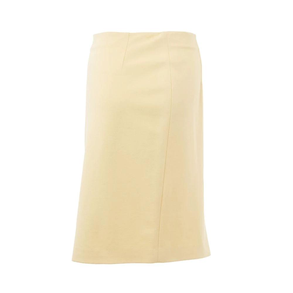 Lardini Yellow Viscose Midi Skirt by Lardini