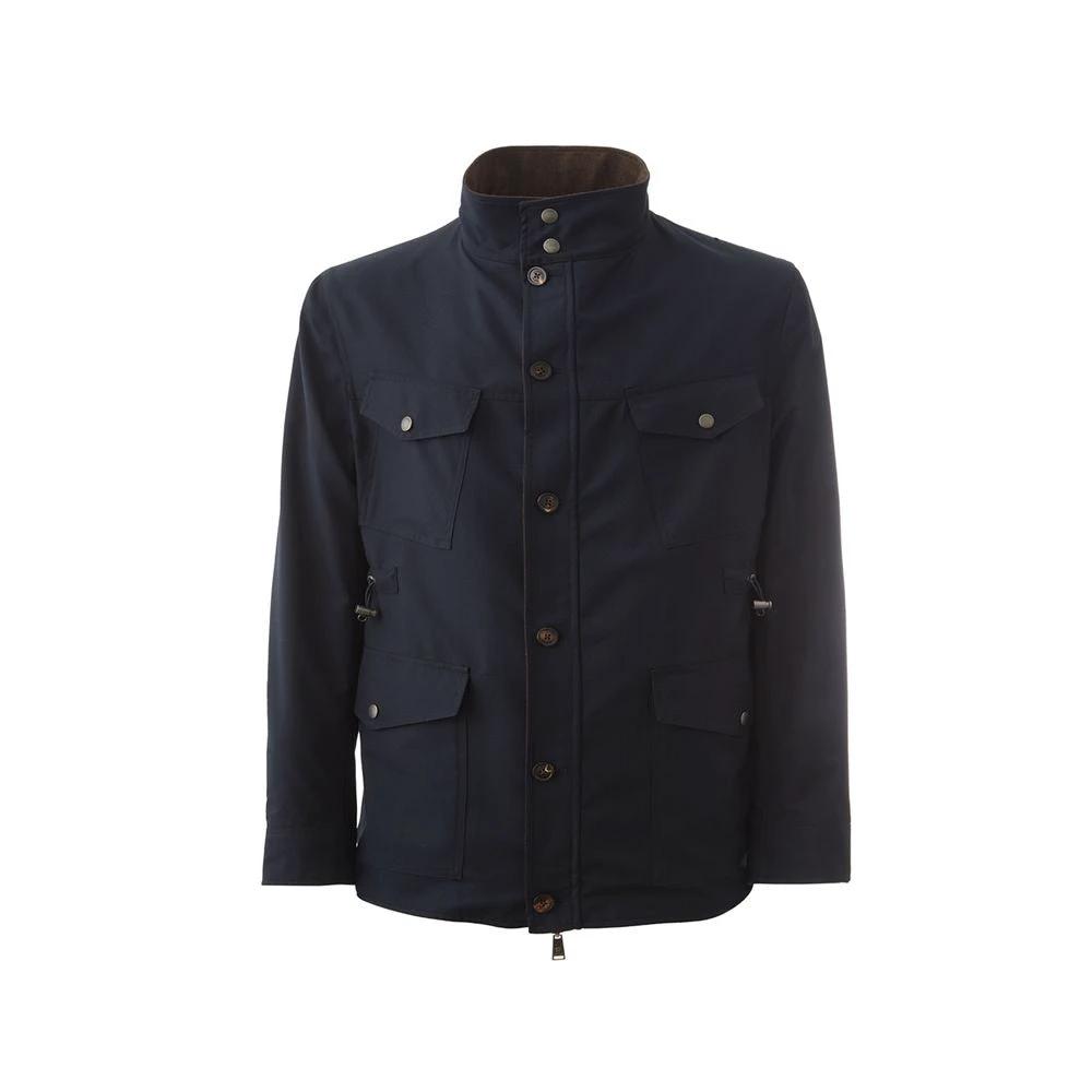 Lardini Blue Wool Coat by Lardini