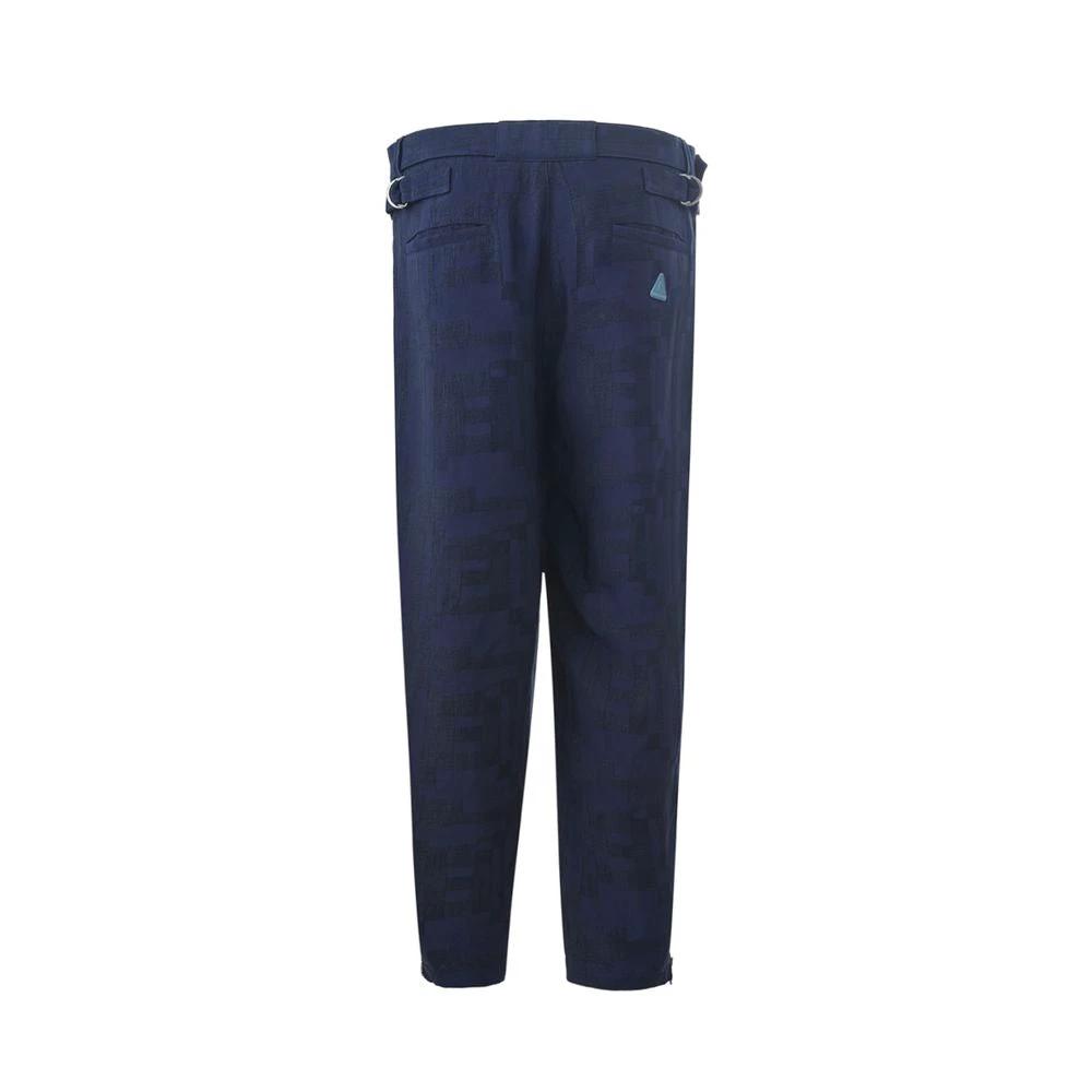 Emporio Armani Blue Linen Casual Pants by Emporio Armani