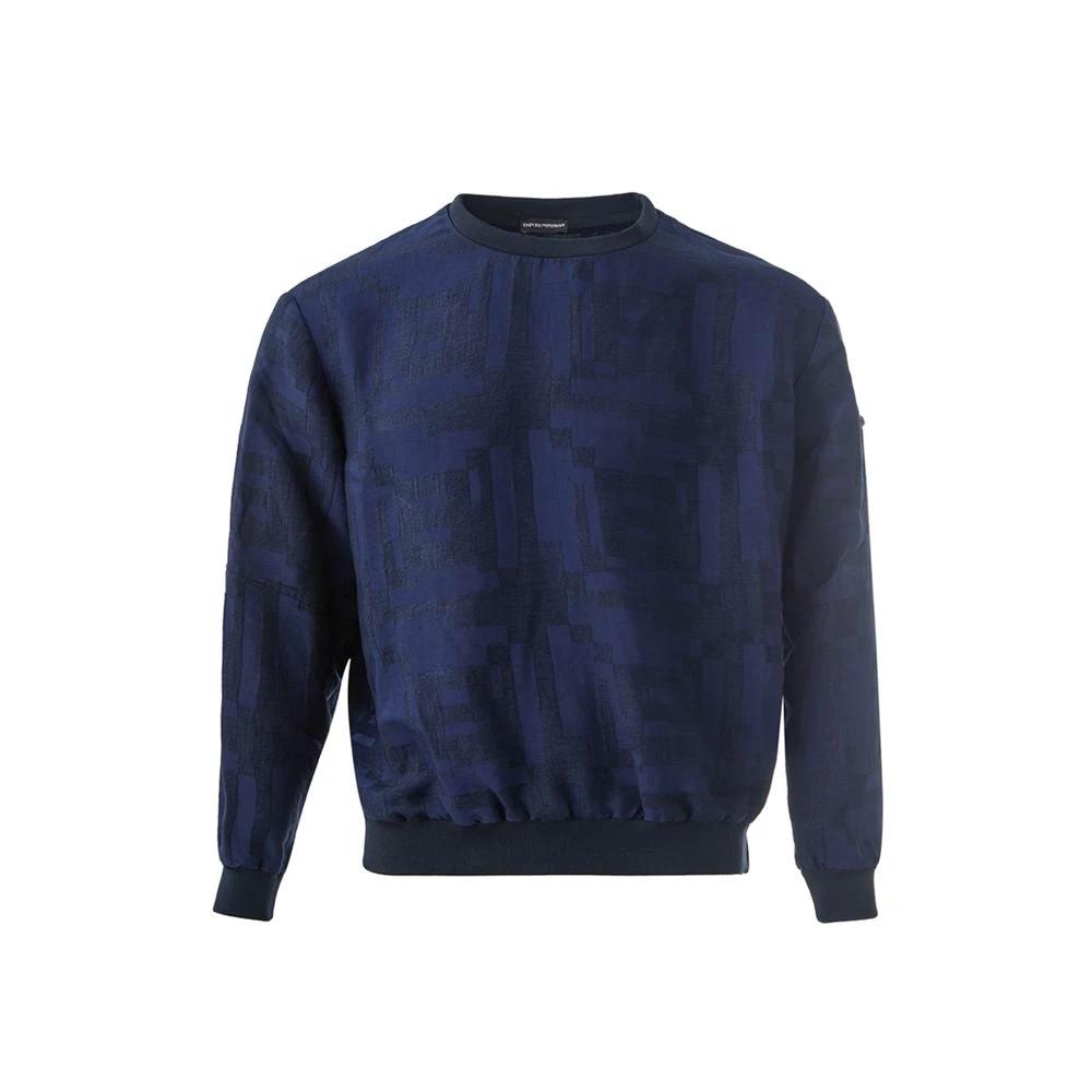 Emporio Armani Blue Linen T-Shirt by Emporio Armani