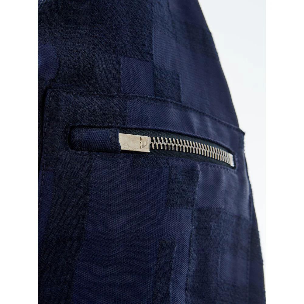 Emporio Armani Blue Linen T-Shirt by Emporio Armani