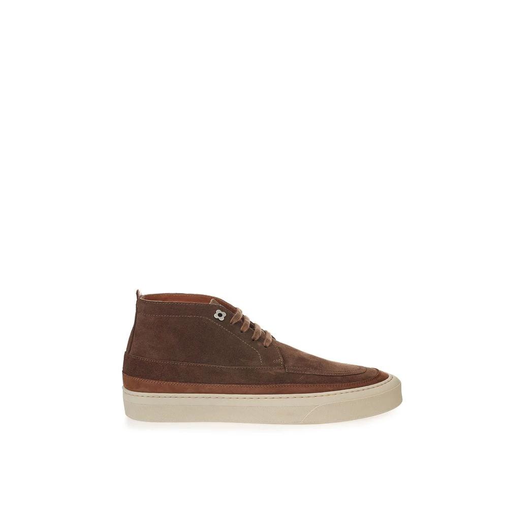 Lardini Brown Suede Leather Athletic Sneakers by Lardini