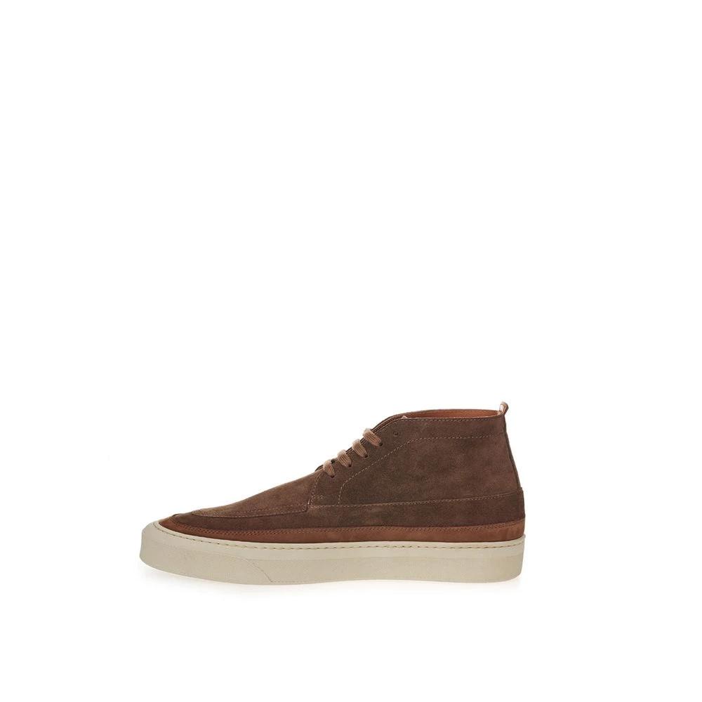 Lardini Brown Suede Leather Athletic Sneakers by Lardini