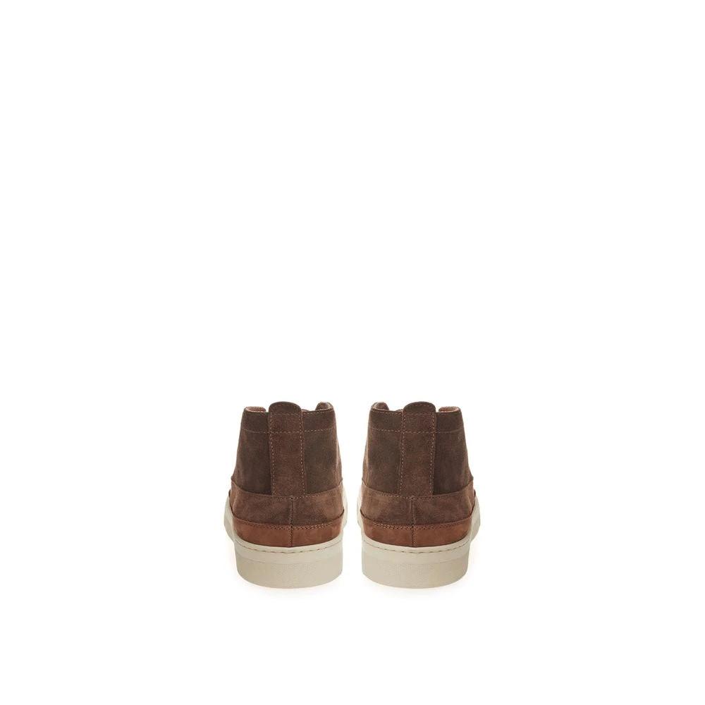Lardini Brown Suede Leather Athletic Sneakers by Lardini